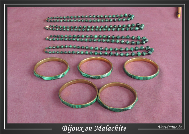 Colliers et bracelets en Malachite
